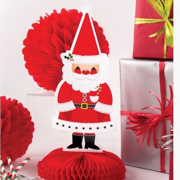 🎅🏼 Vintage-Style Jolly Santa Paper Centerpiece, 3-count - Picture 3 of 12